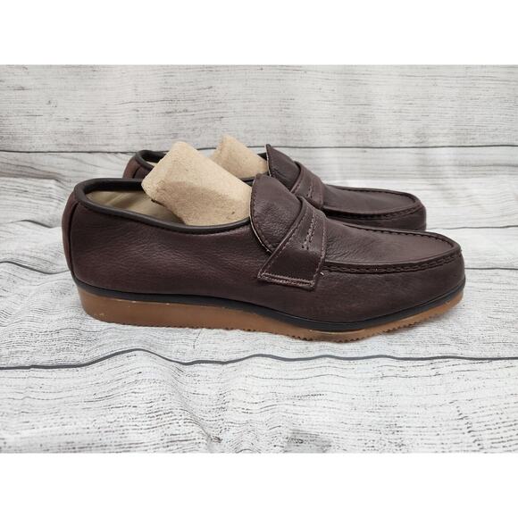 L.L Bean Vintage Mens Loafer Size 10 Wide Brown Made In Usa